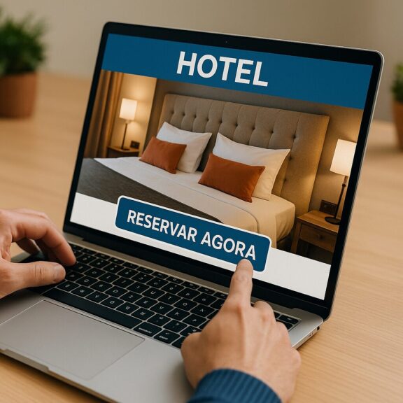 imagem de um viajante fazendo uma reserva direta pelo site de um hotel
