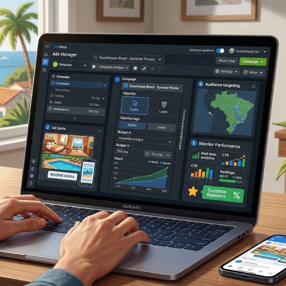 imagem demonstrando como anunciar hotéis e pousadas no Facebook