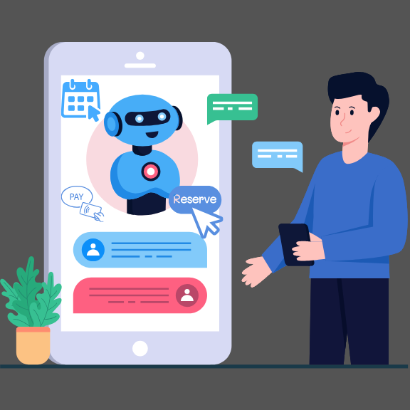 imagem de um chatbot com uso de inteligência artificial para hotelaria 