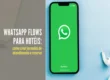 WhatsApp Flows para hotéis com celular exibindo o aplicativo WhatsApp