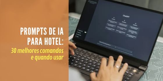 controle de custos hotel Prompts de IA para hotel em tela de notebook